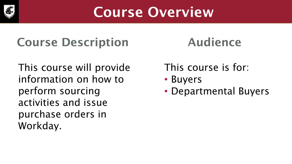 course overview