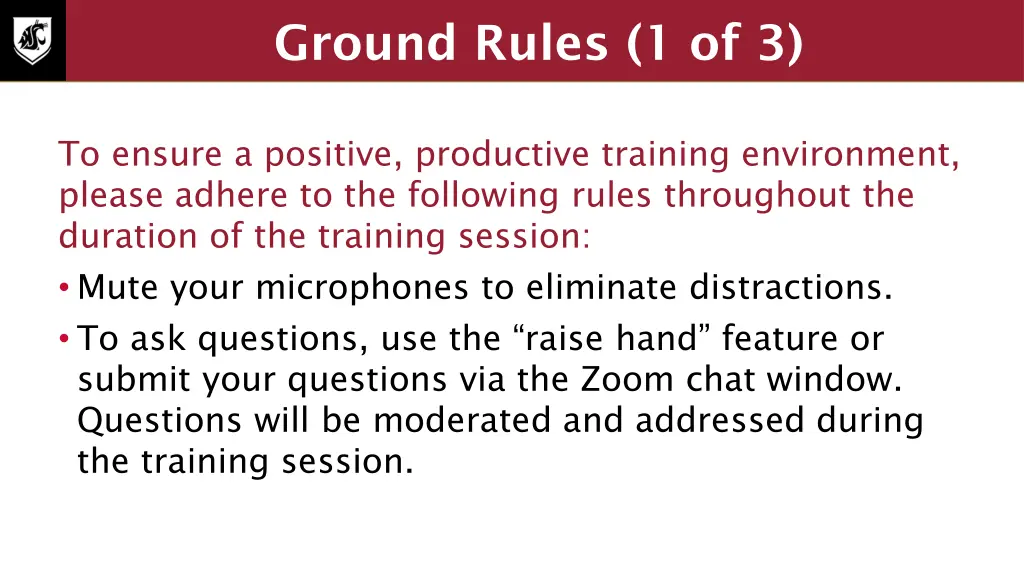 ground rules 1 of 3