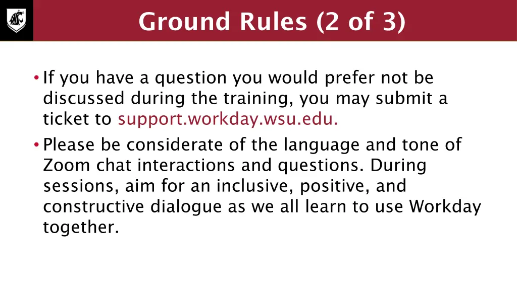 ground rules 2 of 3