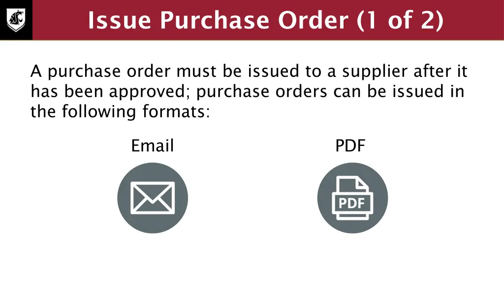 issue purchase order 1 of 2