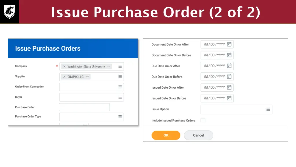 issue purchase order 2 of 2