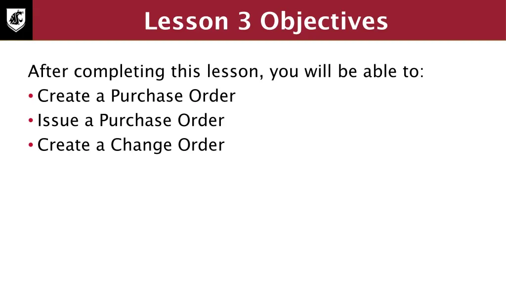 lesson 3 objectives