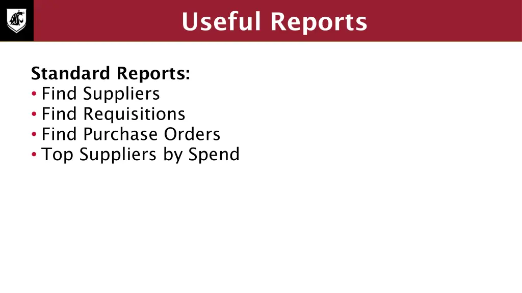 useful reports