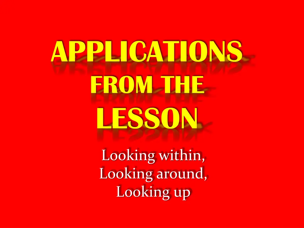 applications from the lesson