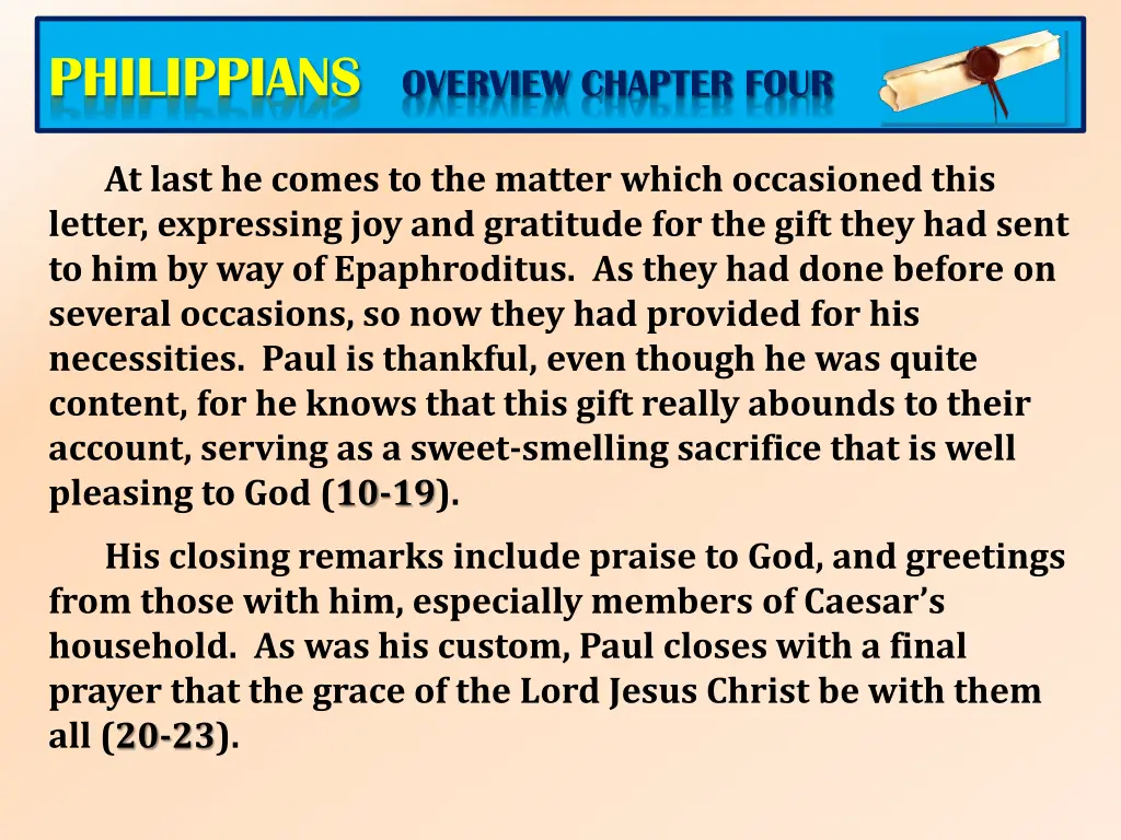 philippians overview chapter four 1