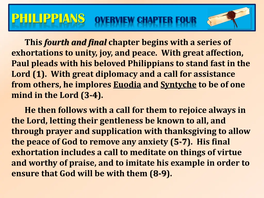 philippians overview chapter four