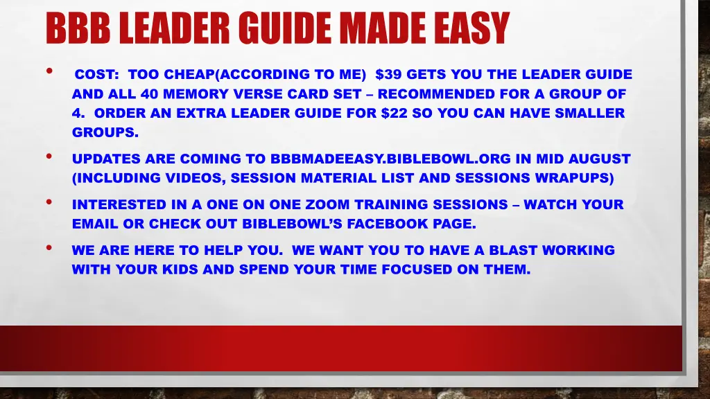 bbb leader guide made easy cost too cheap