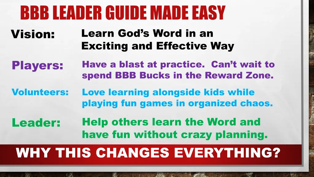 bbb leader guide made easy vision exciting 1