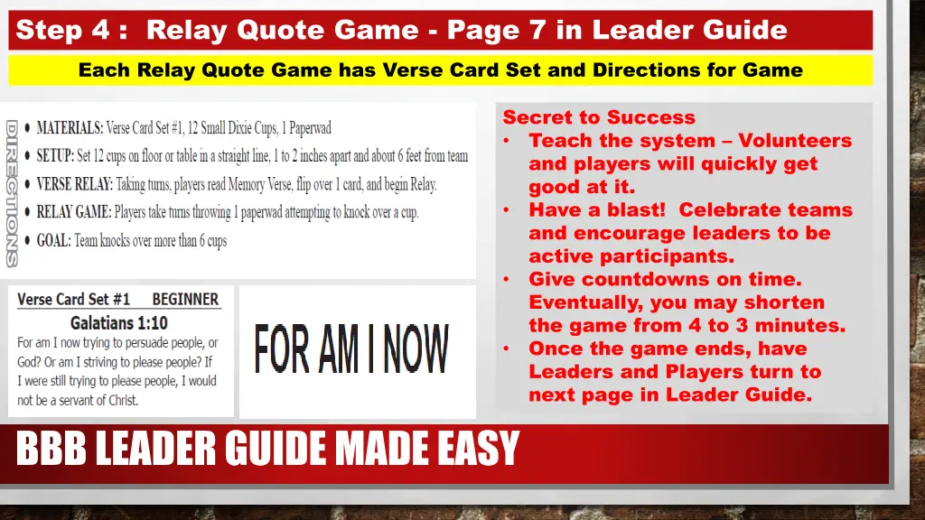 step 4 relay quote game page 7 in leader guide 2