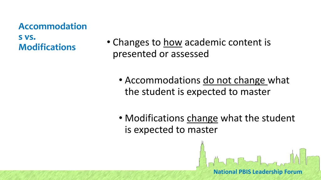 accommodation s vs modifications