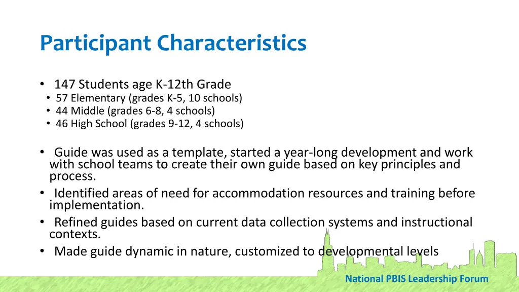 participant characteristics