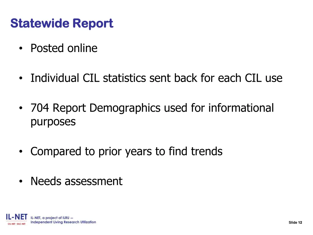 slide 12 statewide report statewide report