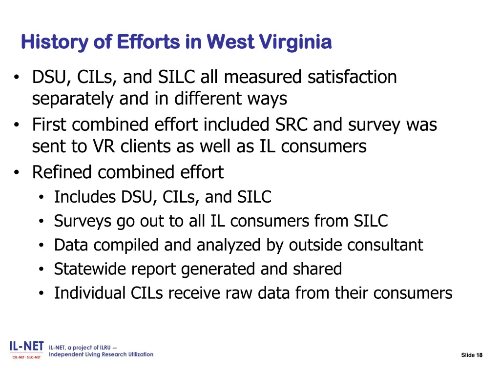 slide 18 history of efforts in west virginia