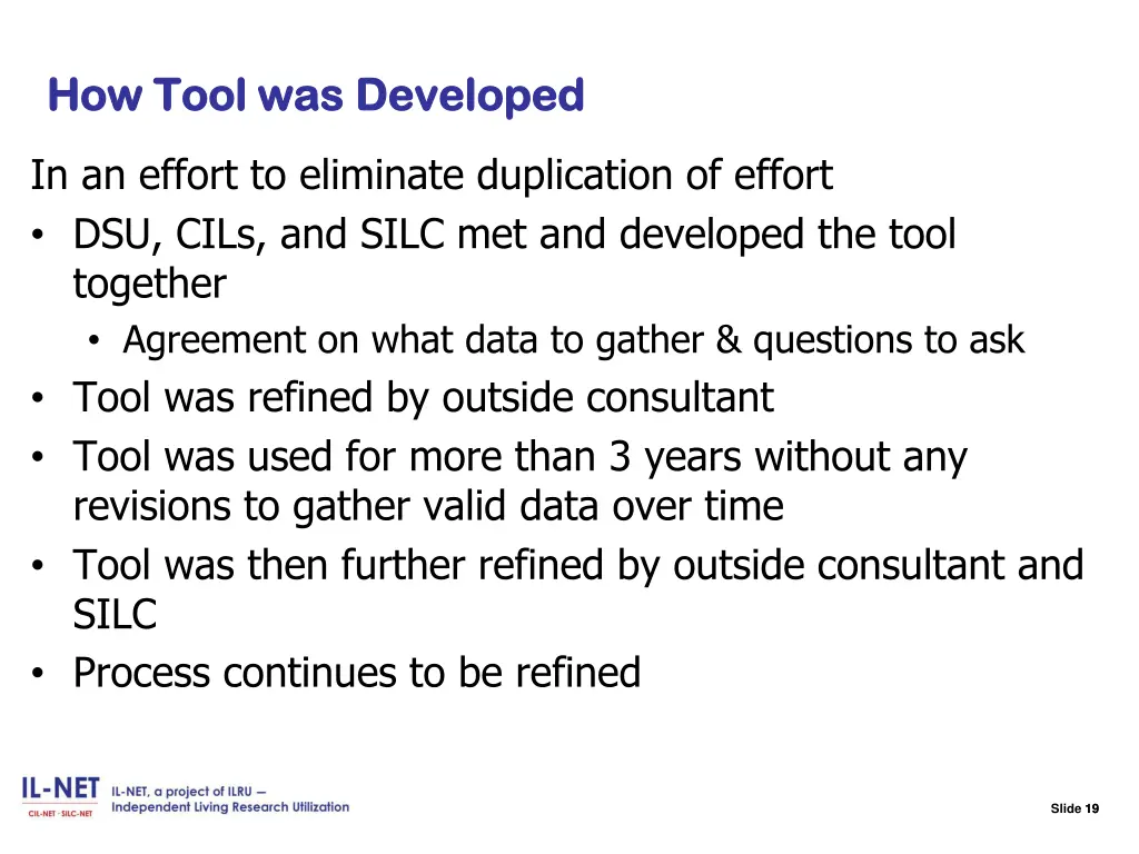 slide 19 how tool was developed how tool