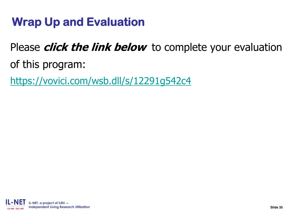 slide 35 wrap up and evaluation wrap