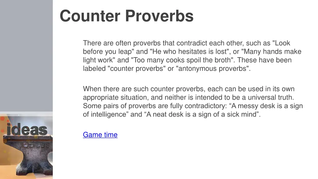 counter proverbs