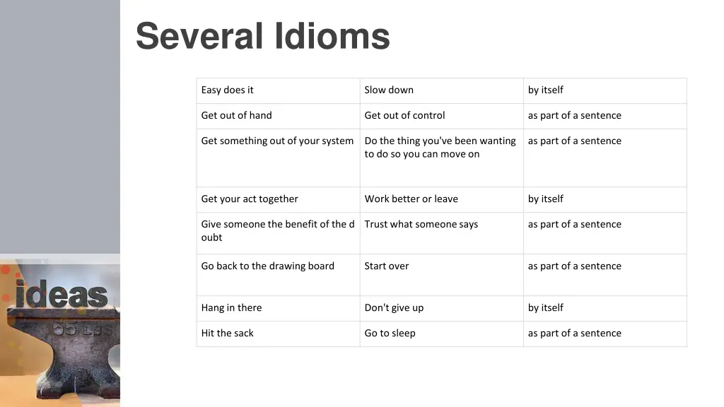 several idioms 1