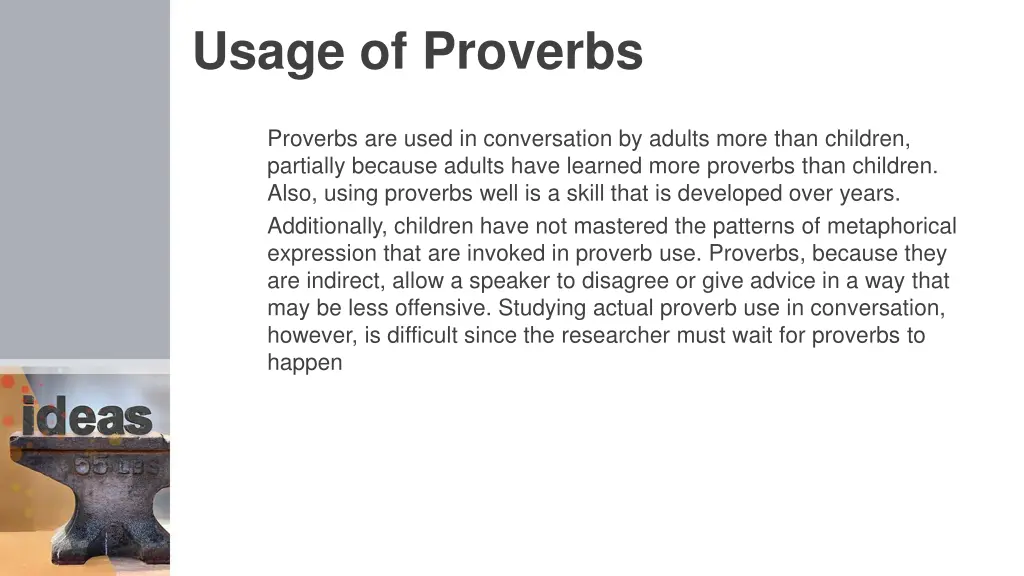 usage of proverbs