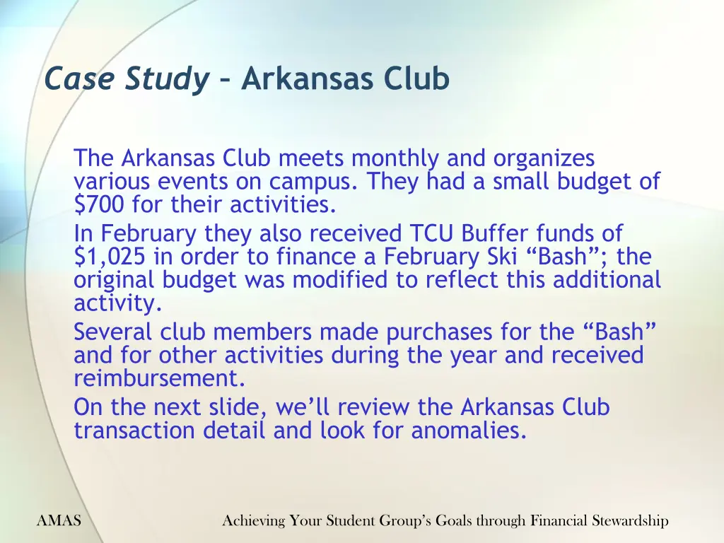 case study arkansas club