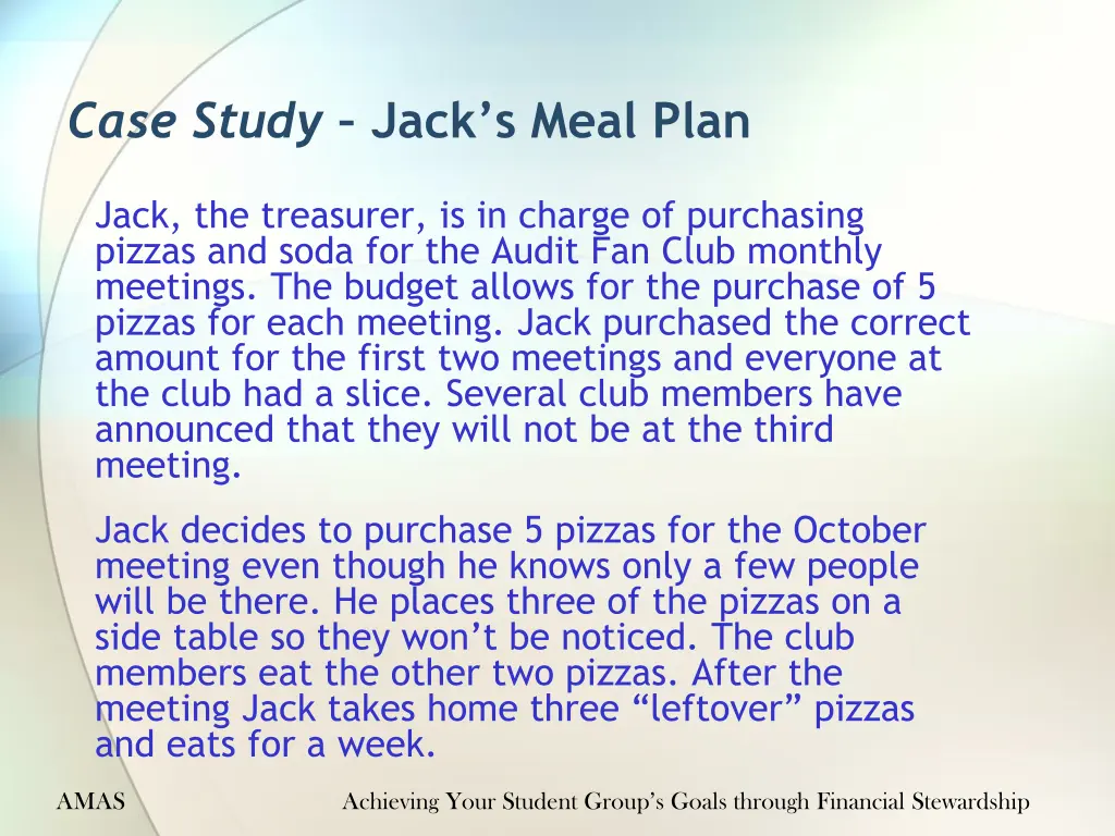 case study jack s meal plan