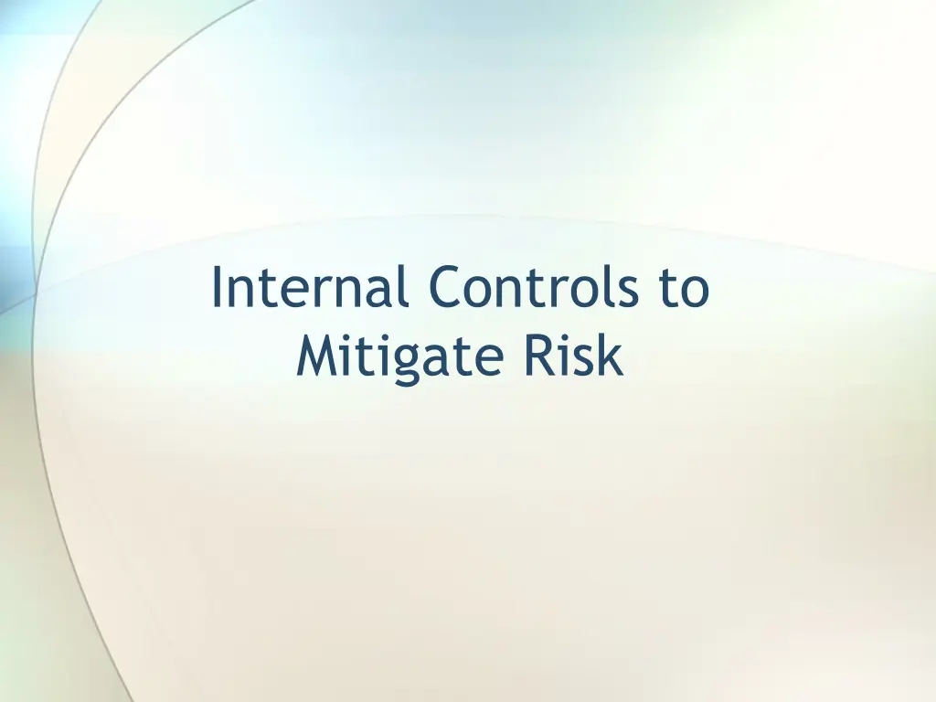 internal controls to mitigate risk