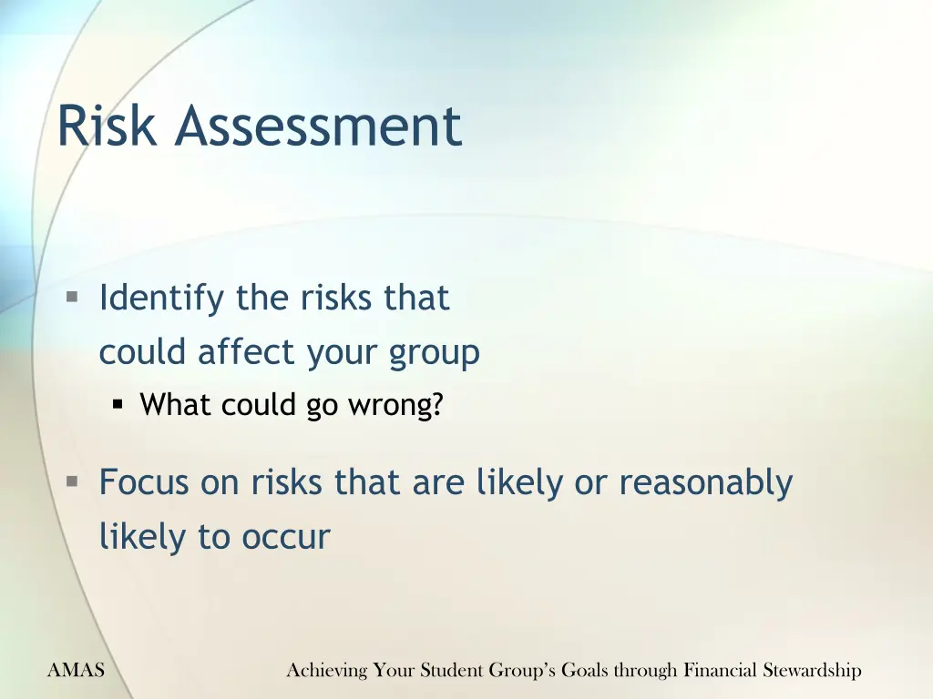 risk assessment