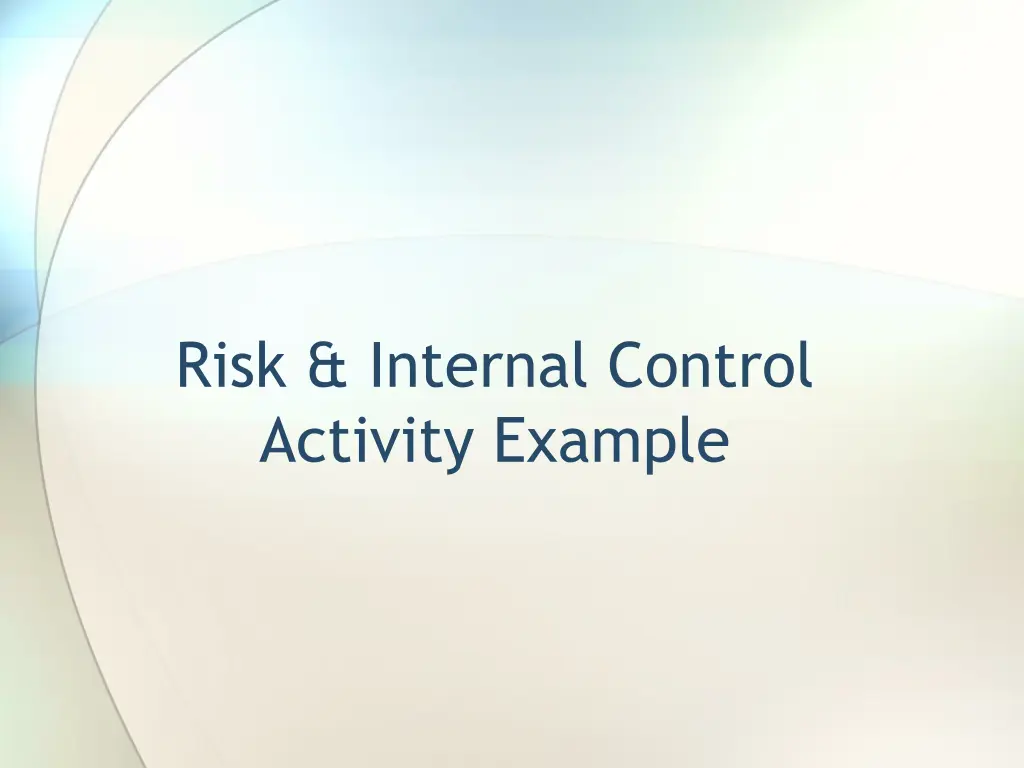 risk internal control activity example