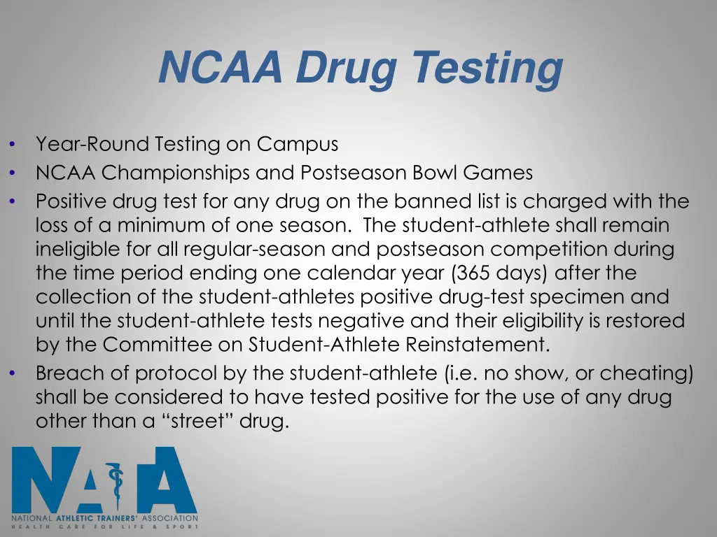 ncaa drug testing