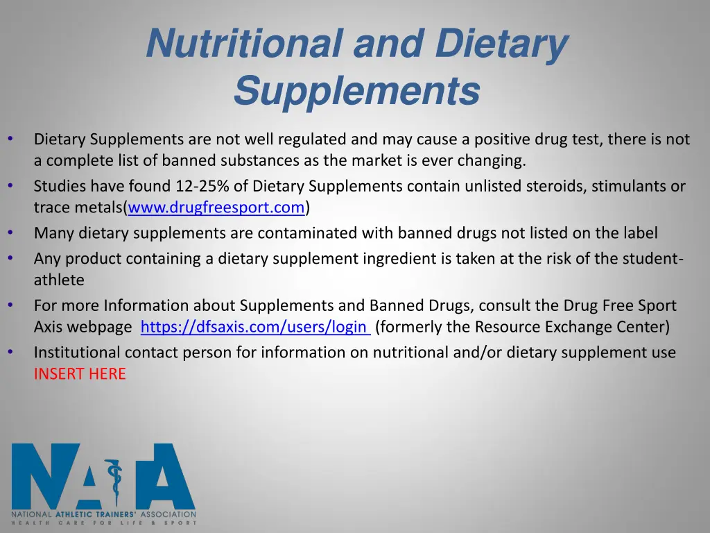 nutritional and dietary supplements