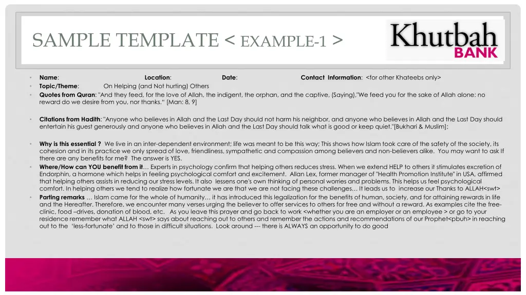 sample template example 1