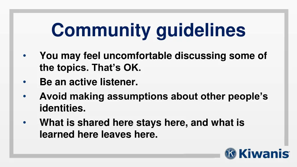 community guidelines