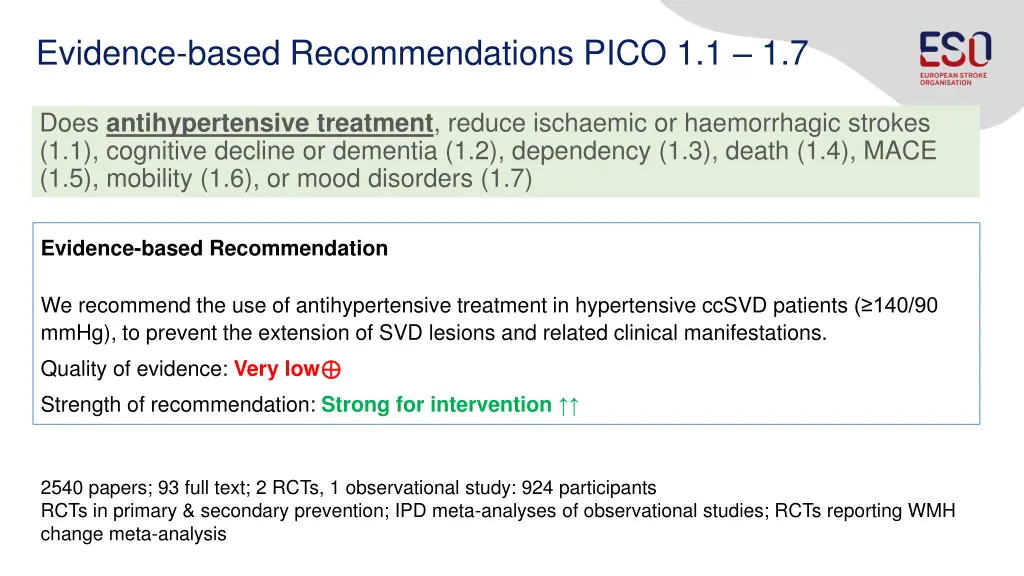 evidence based recommendations pico 1 1 1 7