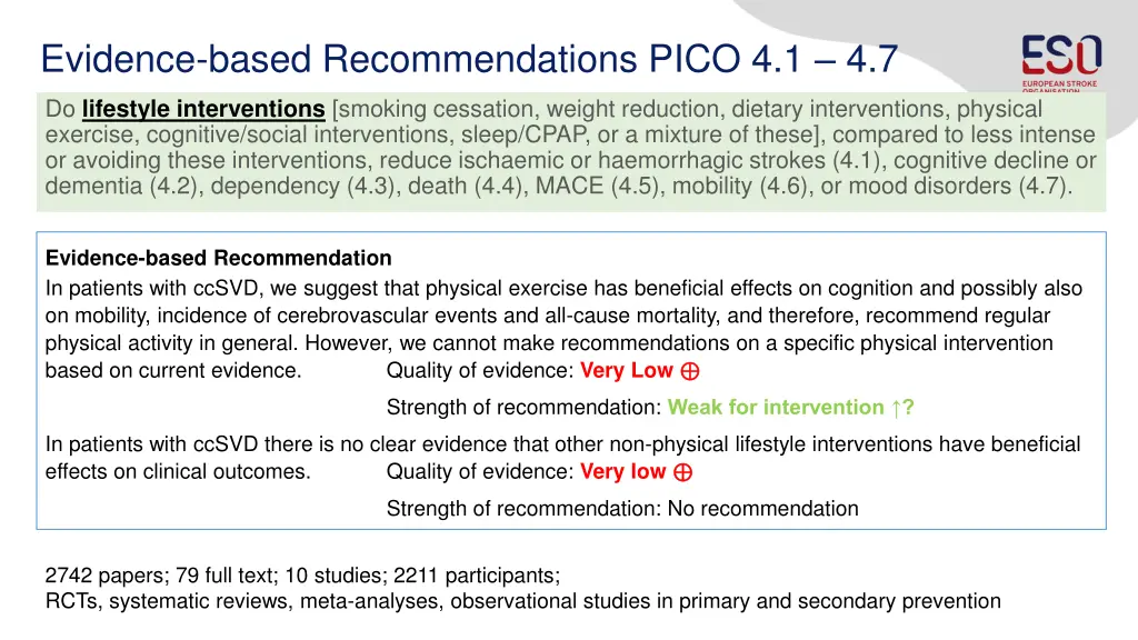 evidence based recommendations pico 4 1 4 7