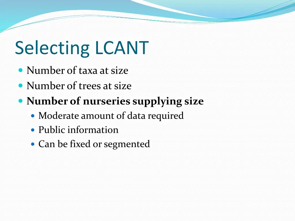 selecting lcant 4