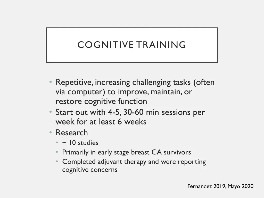 cognitive training