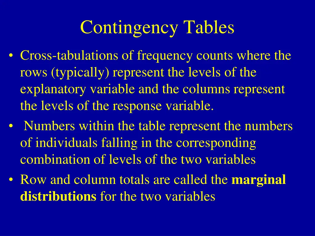 contingency tables 1