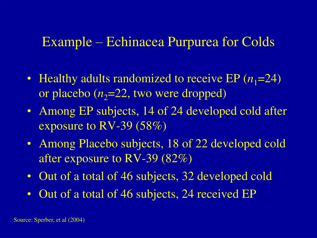 example echinacea purpurea for colds