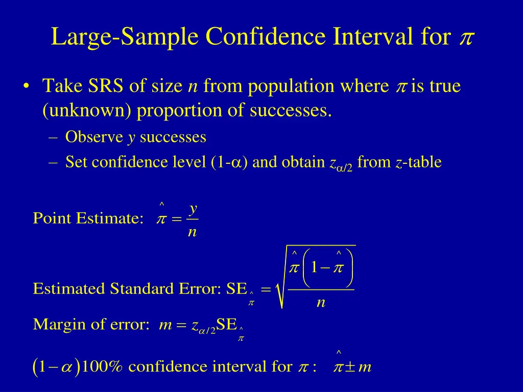 large sample confidence interval for