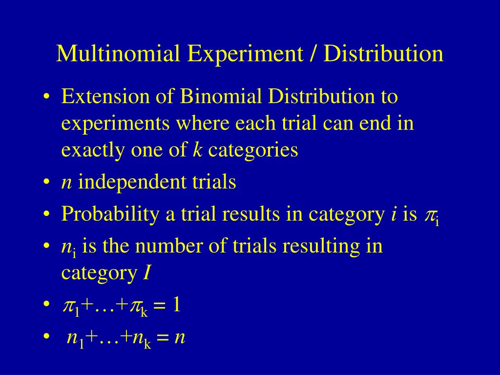 multinomial experiment distribution