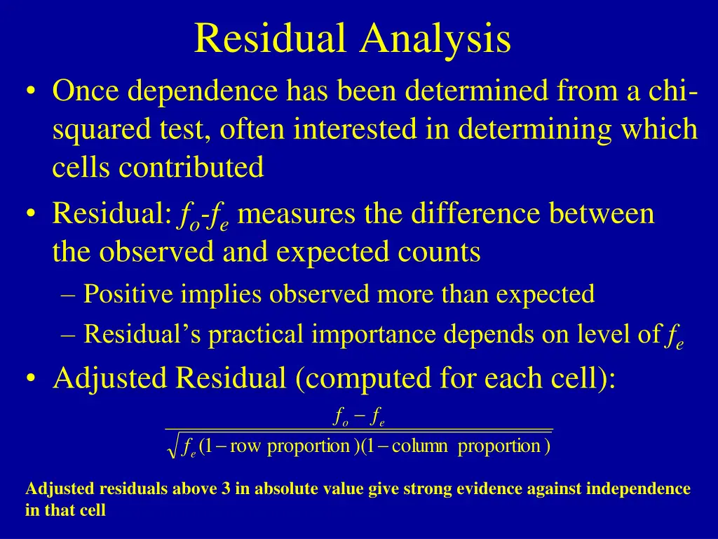 residual analysis