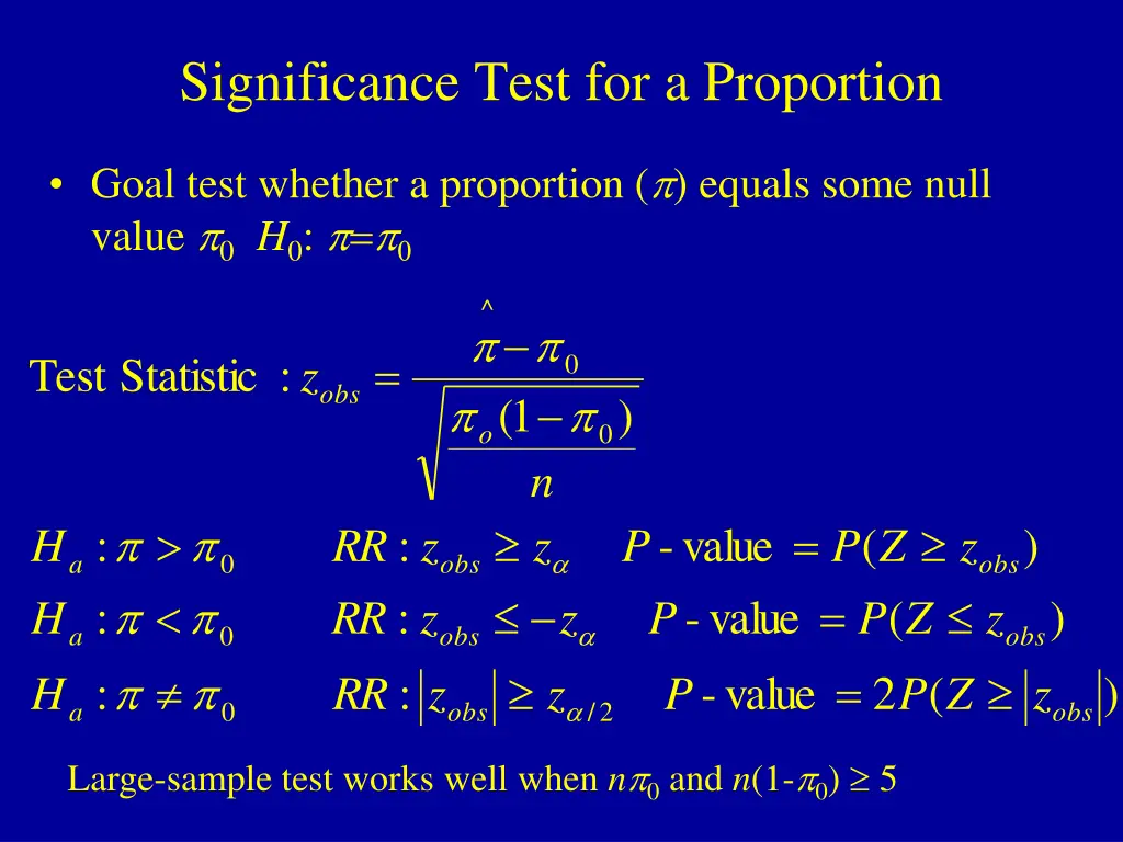 significance test for a proportion