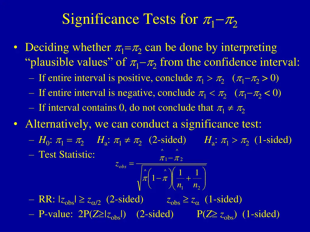 significance tests for