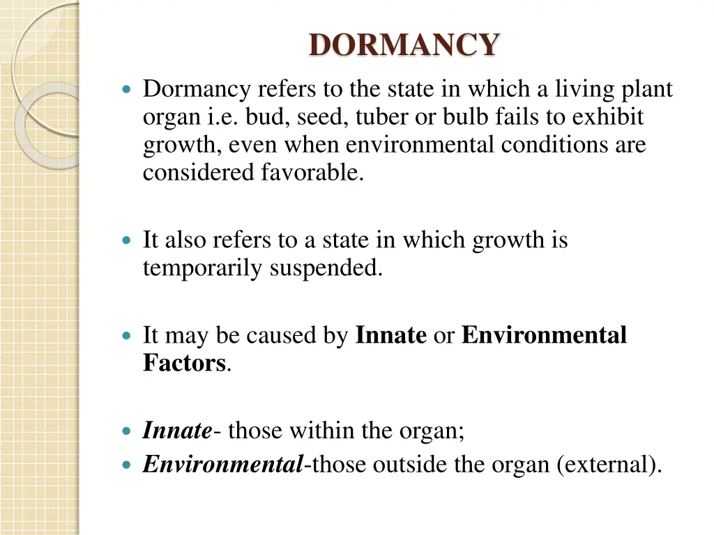 dormancy 1