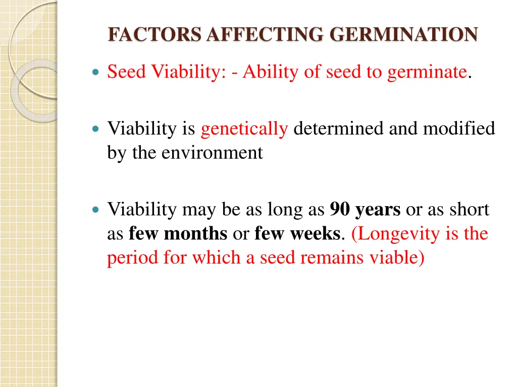 factors affecting germination