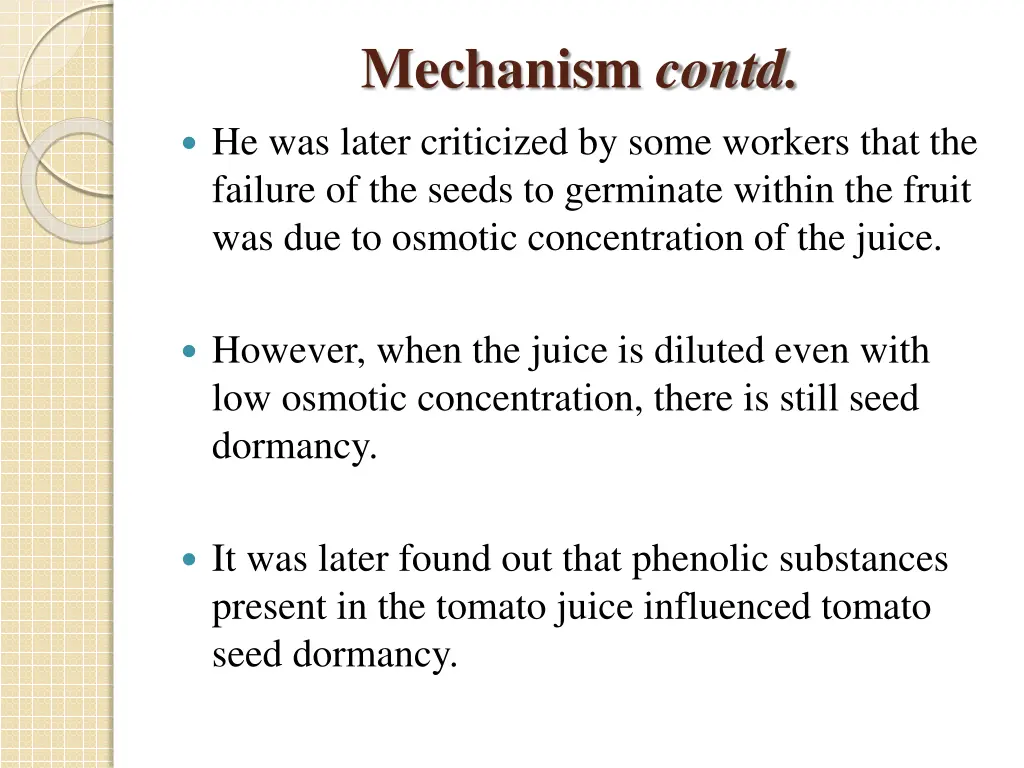 mechanism contd