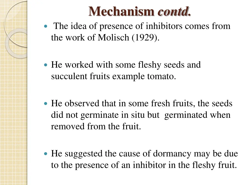 mechanism contd the idea of presence