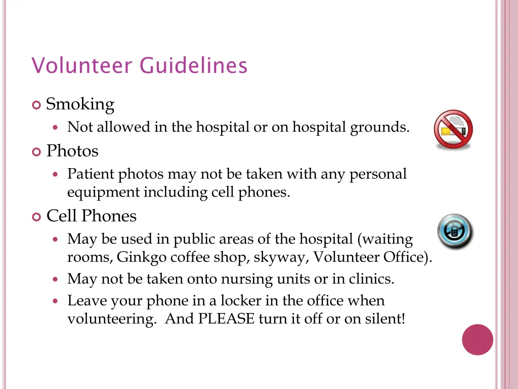 volunteer guidelines