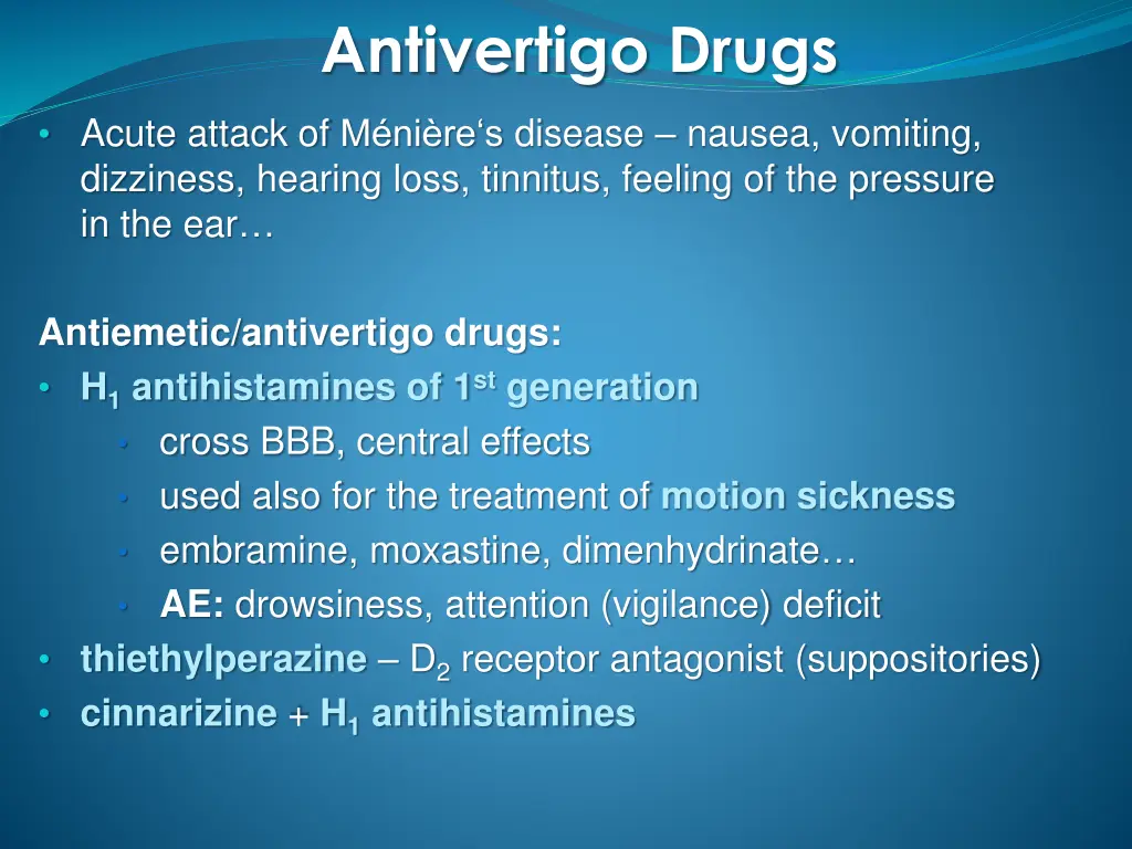 antivertigo drugs