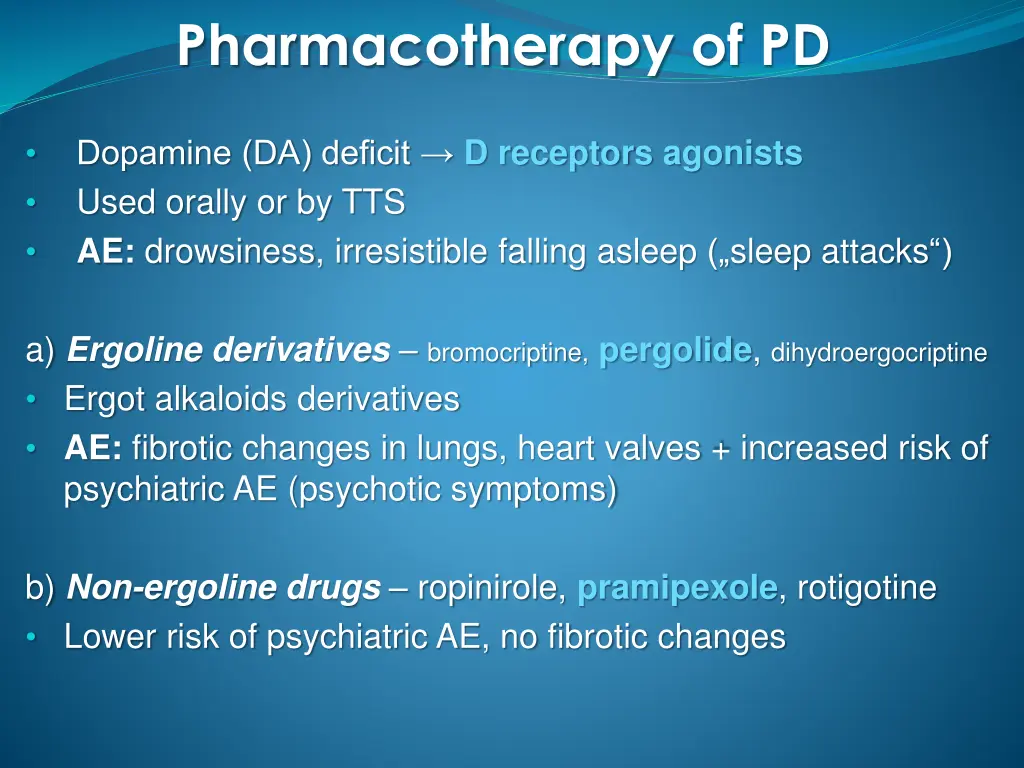 pharmacotherapy of pd 1