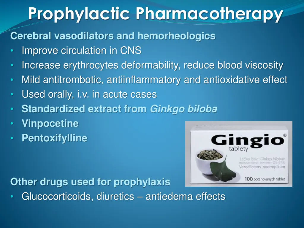 prophylactic pharmacotherapy 1